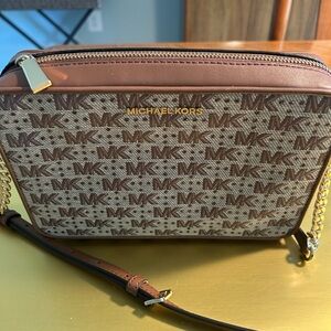 Michael Kors Brown and Tan Crossbody Bag